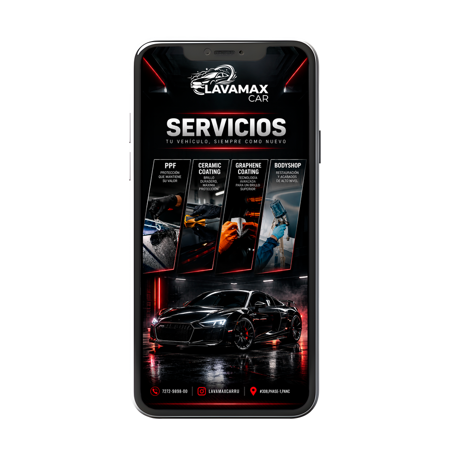 Página de links de LavaMax Car — detailing y servicios automotrices